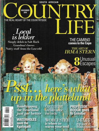 Cover of South African Country Life Magazine - Issue 244 - November 2016