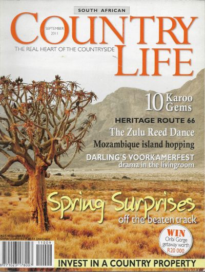 Cover of South African Country Life Magazine - Issue 182 - September 2011