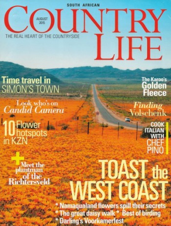 Cover of South African Country Life Magazine - Issue 229 - August 2015