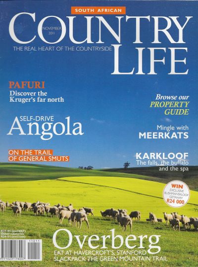 Cover of South African Country Life Magazine - Issue 184 - November 2011