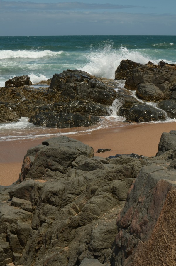 Rocky outcrop on Blythedale Beach