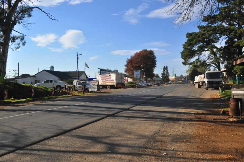 The main road heads through the village of Nottingham Road