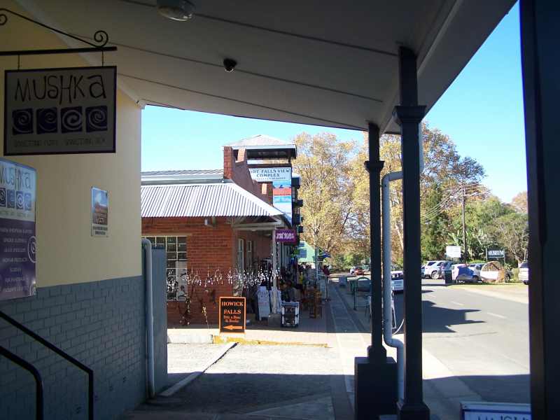 Interesting shops line the road leading to Howick Falls