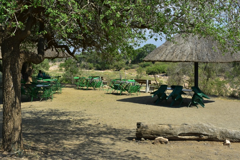 Tables near the river bed